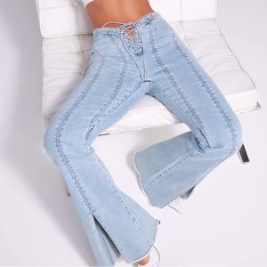 Brand new lace up flare pants